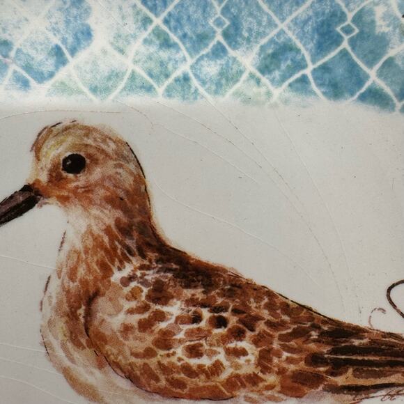Pier 1 sandpiper bird ocean 8" plates (4) - Picture 5 of 11